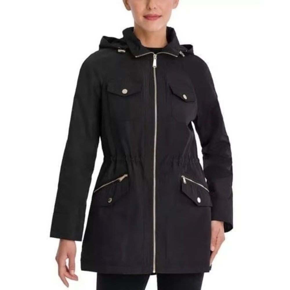 Michael Kors Women's black Hooded Parka / Coat / Windreaker size XL